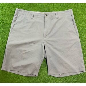 Callaway Golf Shorts SZ 38 Blue Micro Checker Flex Waist Flat Front Phone Pocket